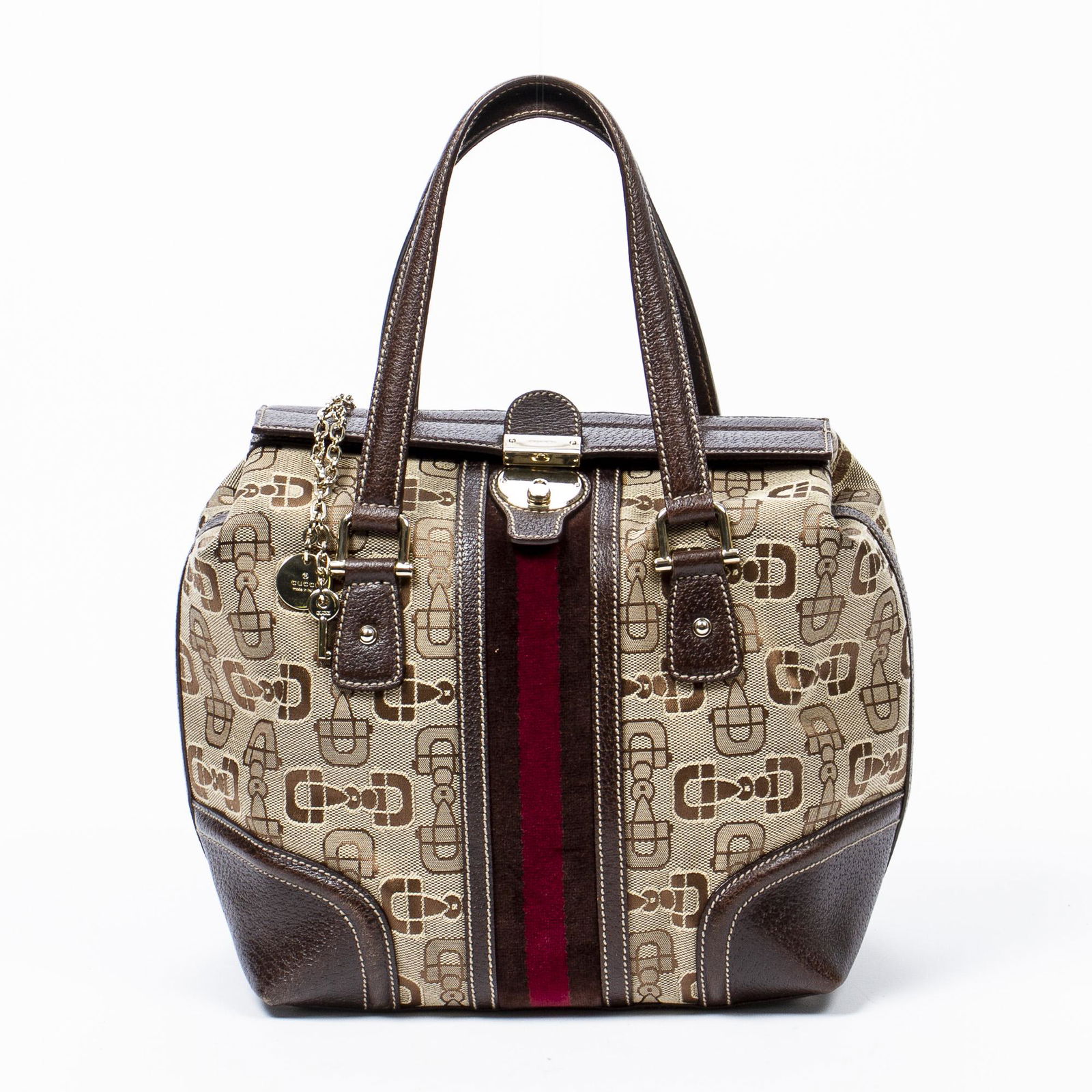 GUCCI 'TREASURE BOSTON' HORSEBIT MONOGRAM HANDBAG (1 of 8)