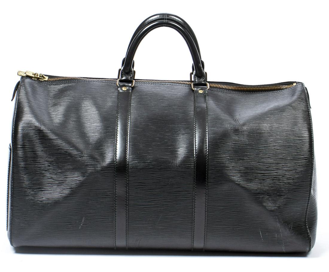LOUIS VUITTON 'KEEPALL 50' BLACK EPI DUFFLE BAG (1 of 10)