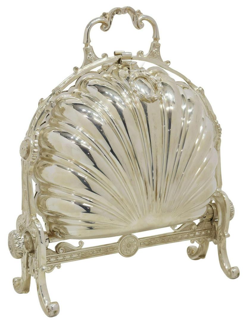 JAMES DIXON & SONS SILVERPLATE SHELL FORM WARMER (1 of 6)