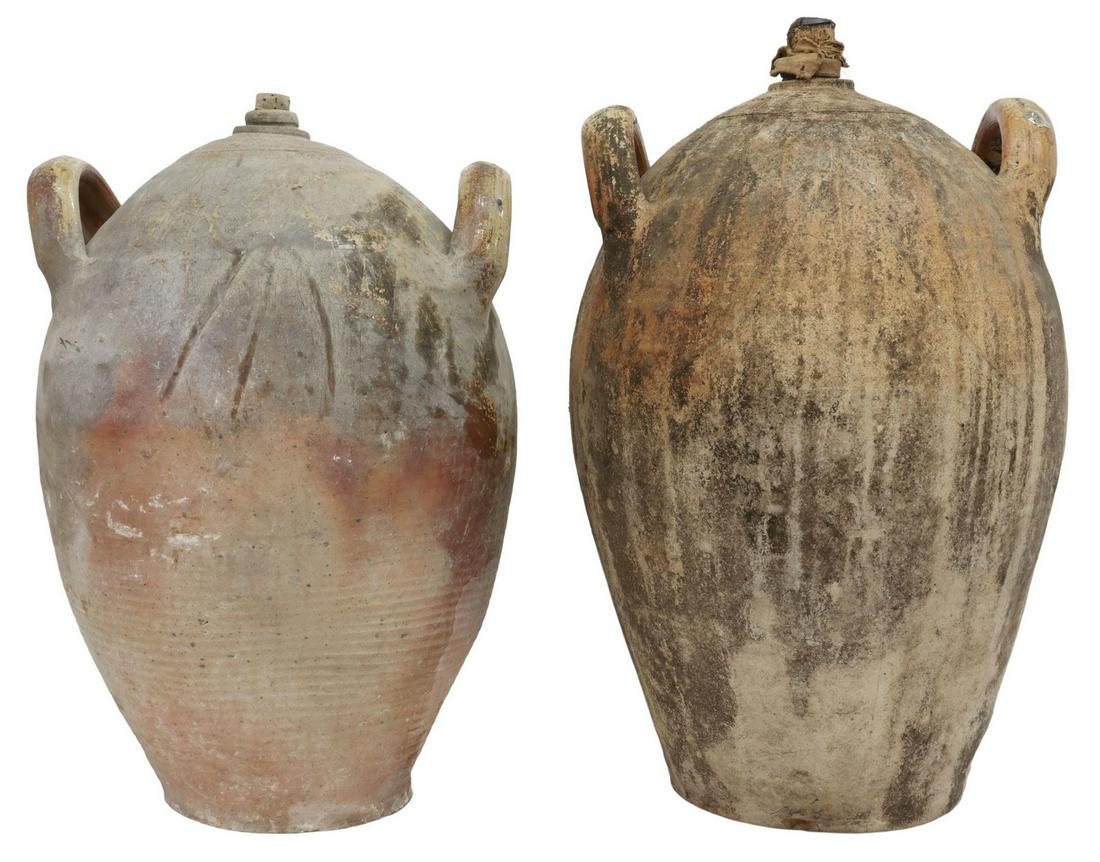(2) FRENCH PROVINCIAL EARTHENWARE OIL JUGS (1 of 3)