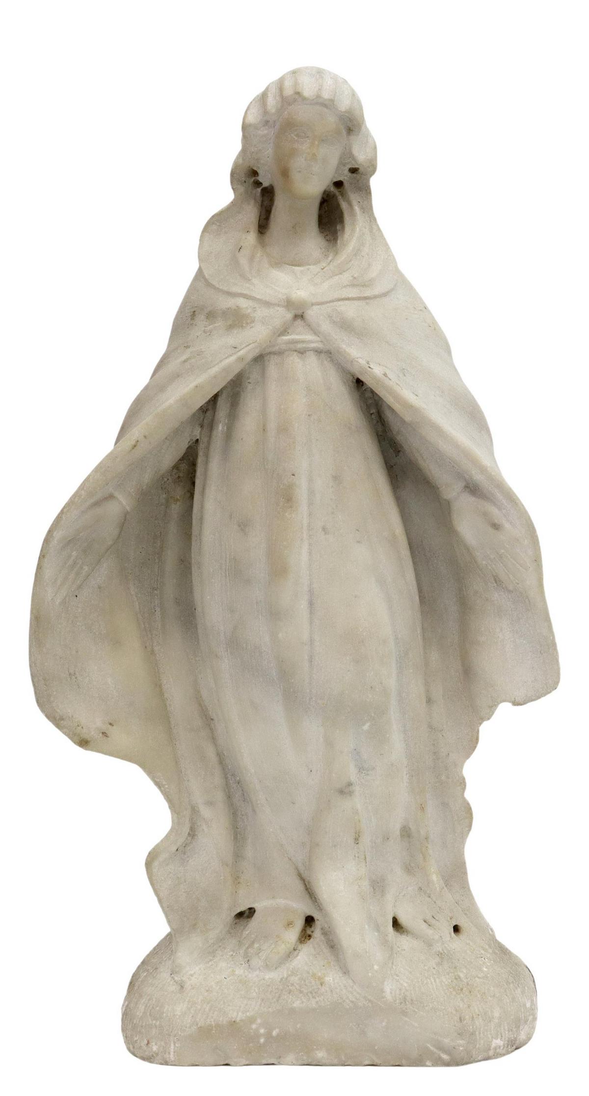 ITALIAN CARVED MARBLE SCULPTURE OF THE MADONNA (1 of 4)