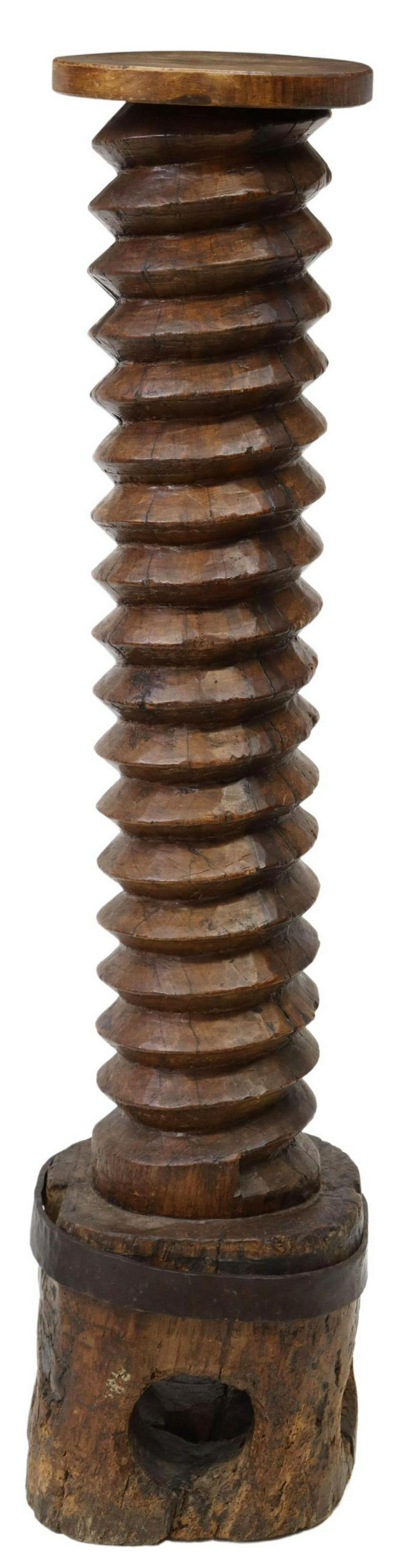 FRENCH GRAPE PRESS SCREW PEDESTAL STAND (1 of 4)