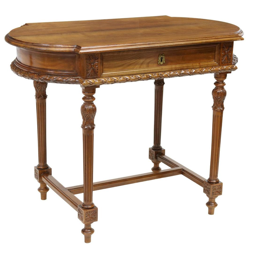 FRENCH LOUIS XVI STYLE WALNUT WRITING TABLE (1 of 5)