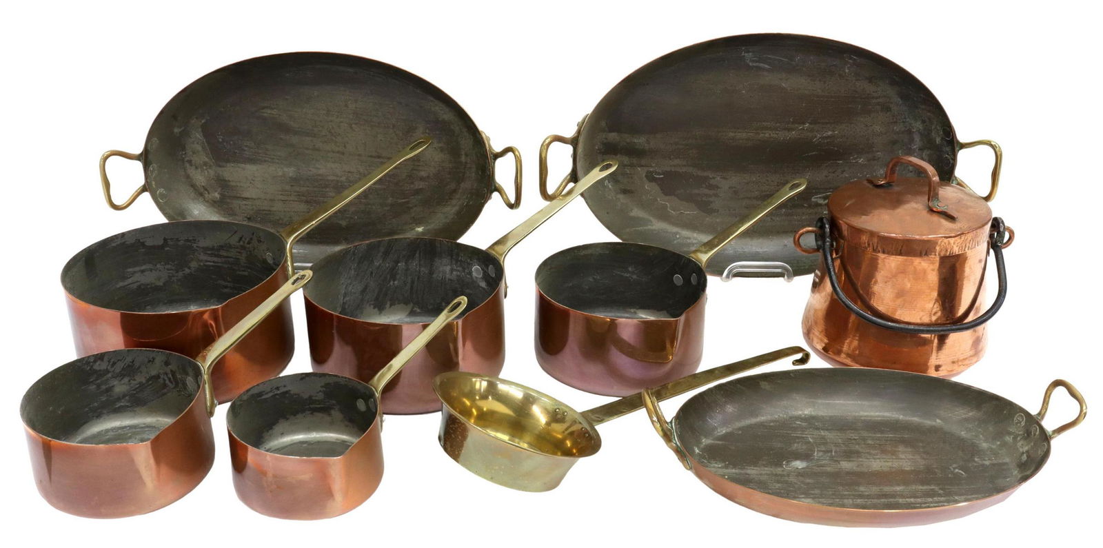 (10) FRENCH COPPER & BRASS KITCHENWARE POTS (1 of 3)