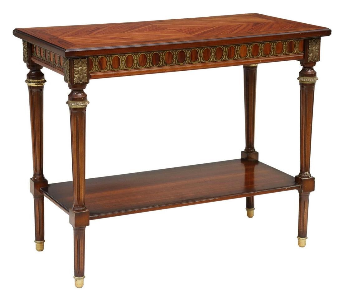 FRENCH LOUIS XVI STYLE MAHOGANY 2-TIER SIDE TABLE (1 of 4)