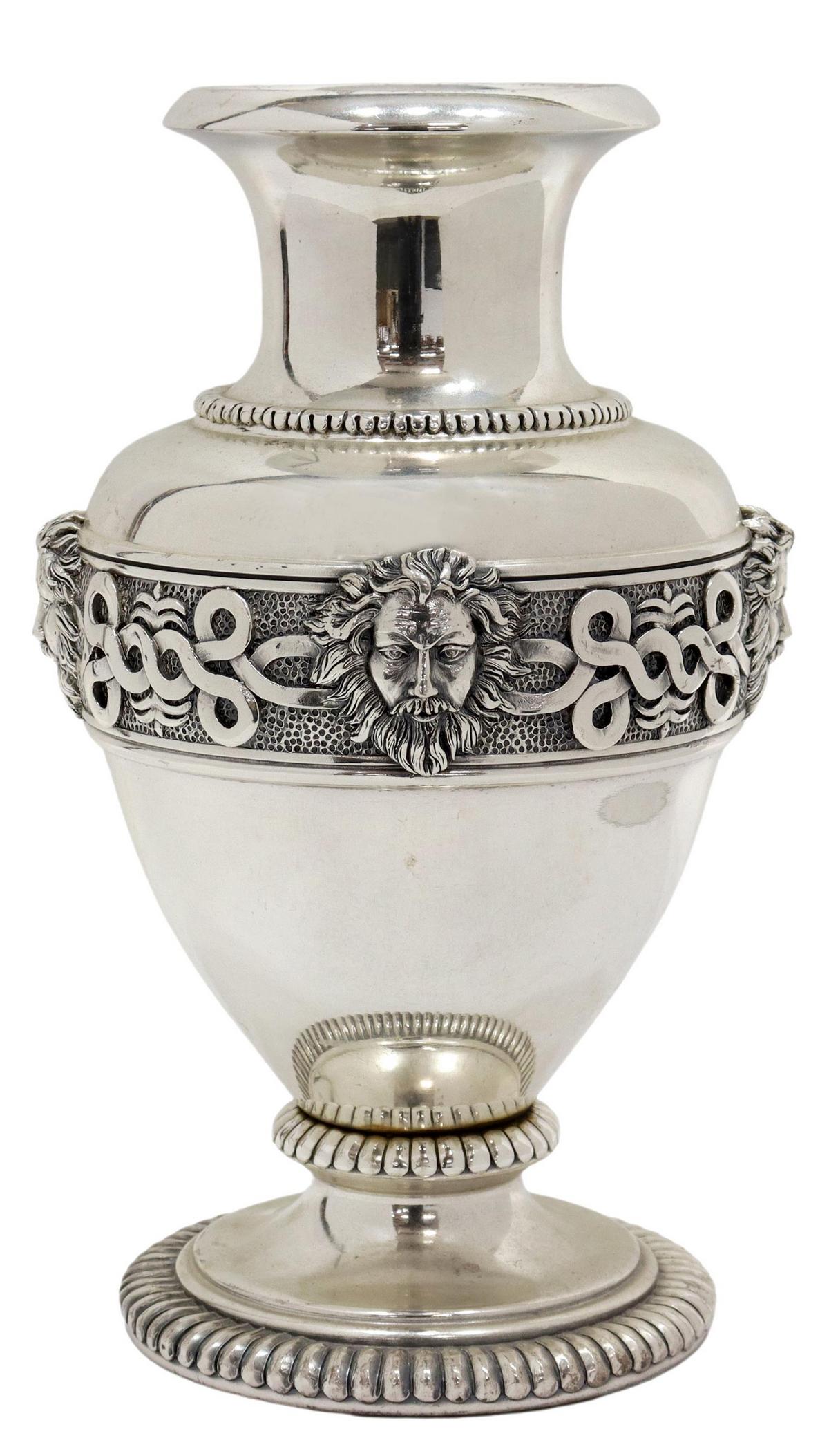 ITALIAN GIULIANO OTTAVIANI SILVERPLATE VASE (1 of 4)