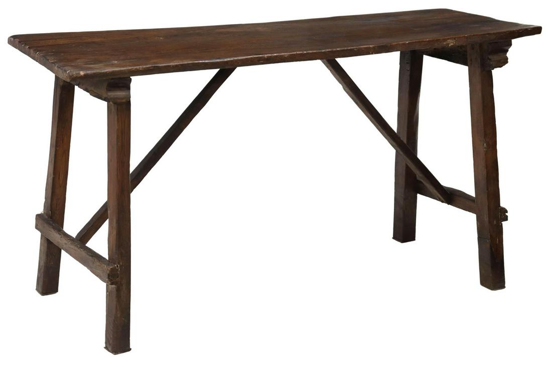 ITALIAN RUSTIC OAK FARMHOUSE TABLE, 19TH C. (1 of 4)