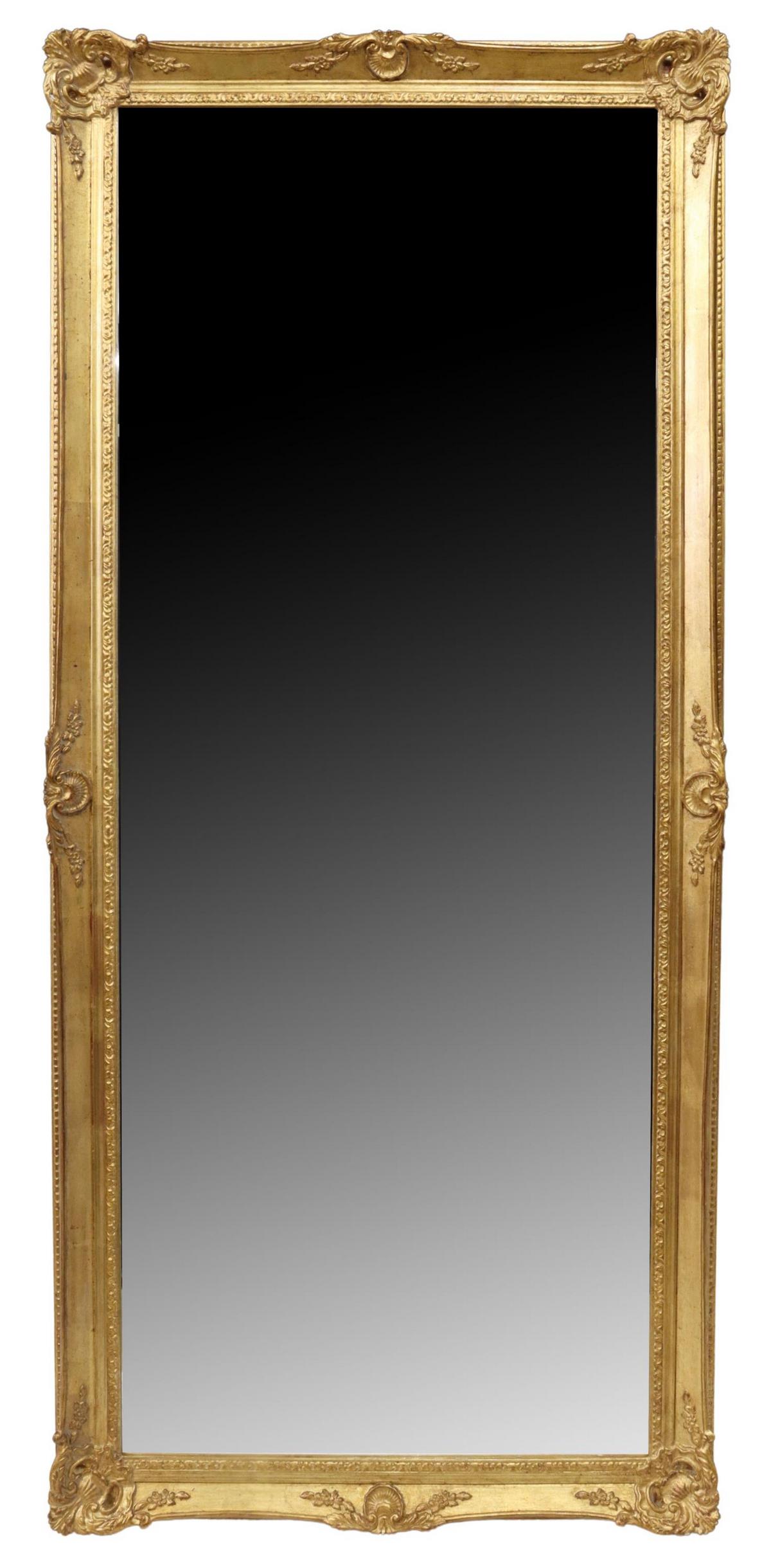 FRENCH LOUIS XV STYLE GILDED WALL MIRROR 77" X 41" (1 of 3)