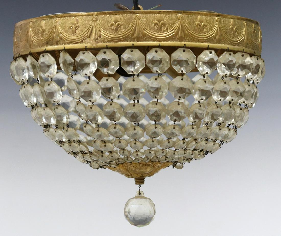 EMPIRE STYLE CEILING MOUNT THREE-LIGHT CHANDELIER (1 of 2)