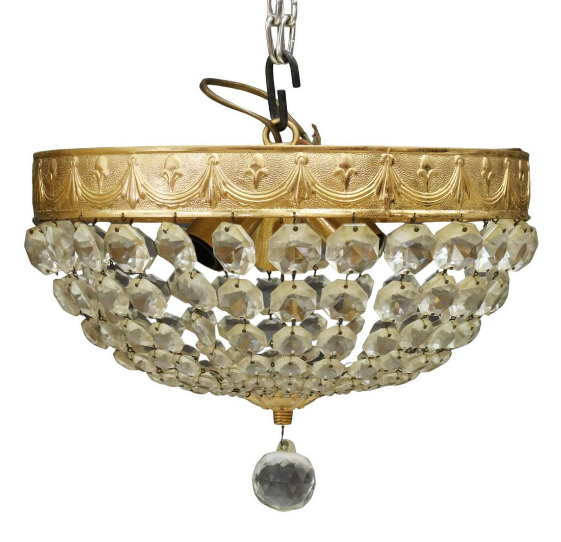 EMPIRE STYLE CEILING MOUNT THREE-LIGHT CHANDELIER (1 of 2)