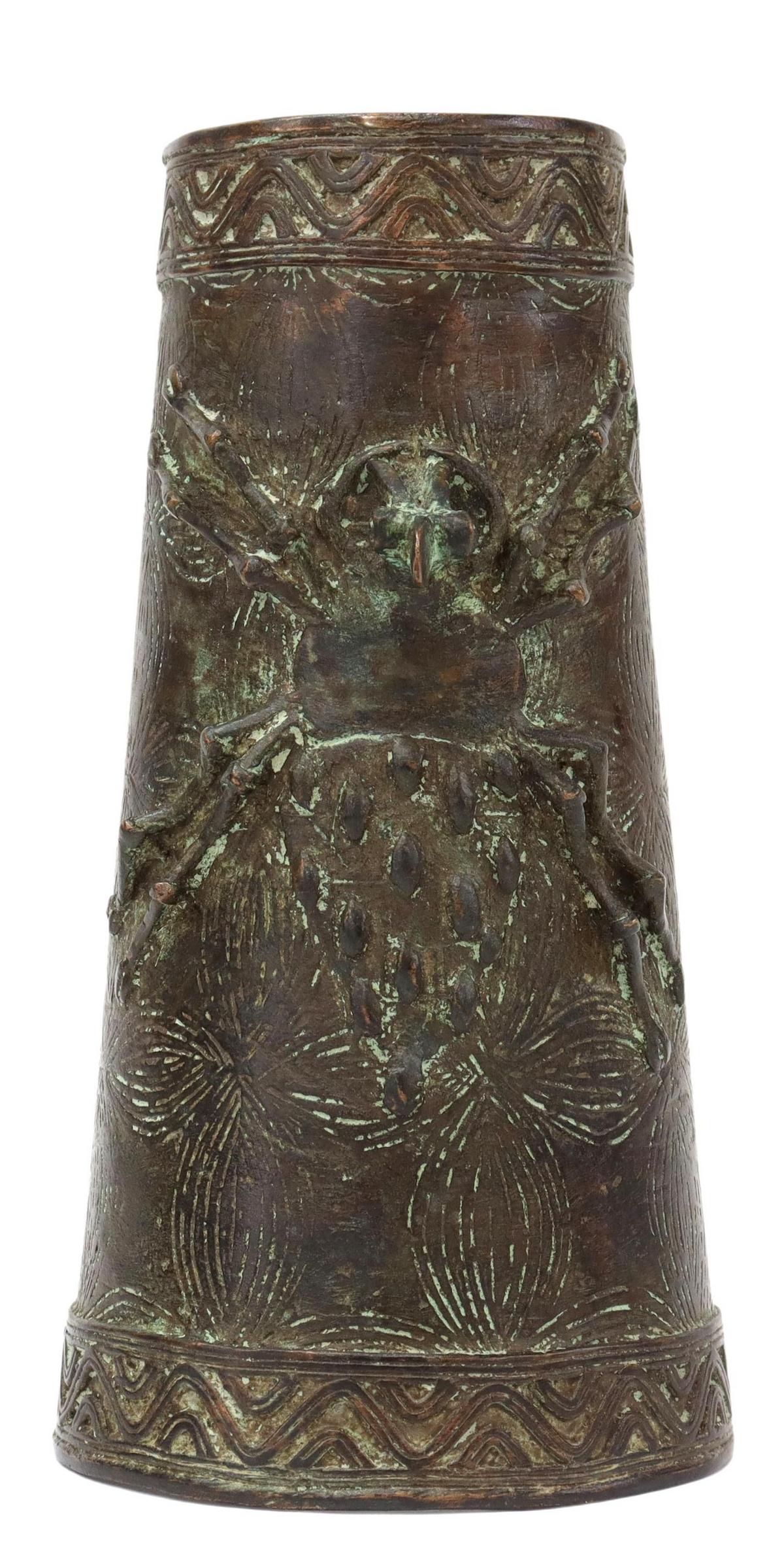 AFRICAN BENIN BRONZE SPIDER ARMLET CUFF (1 of 4)