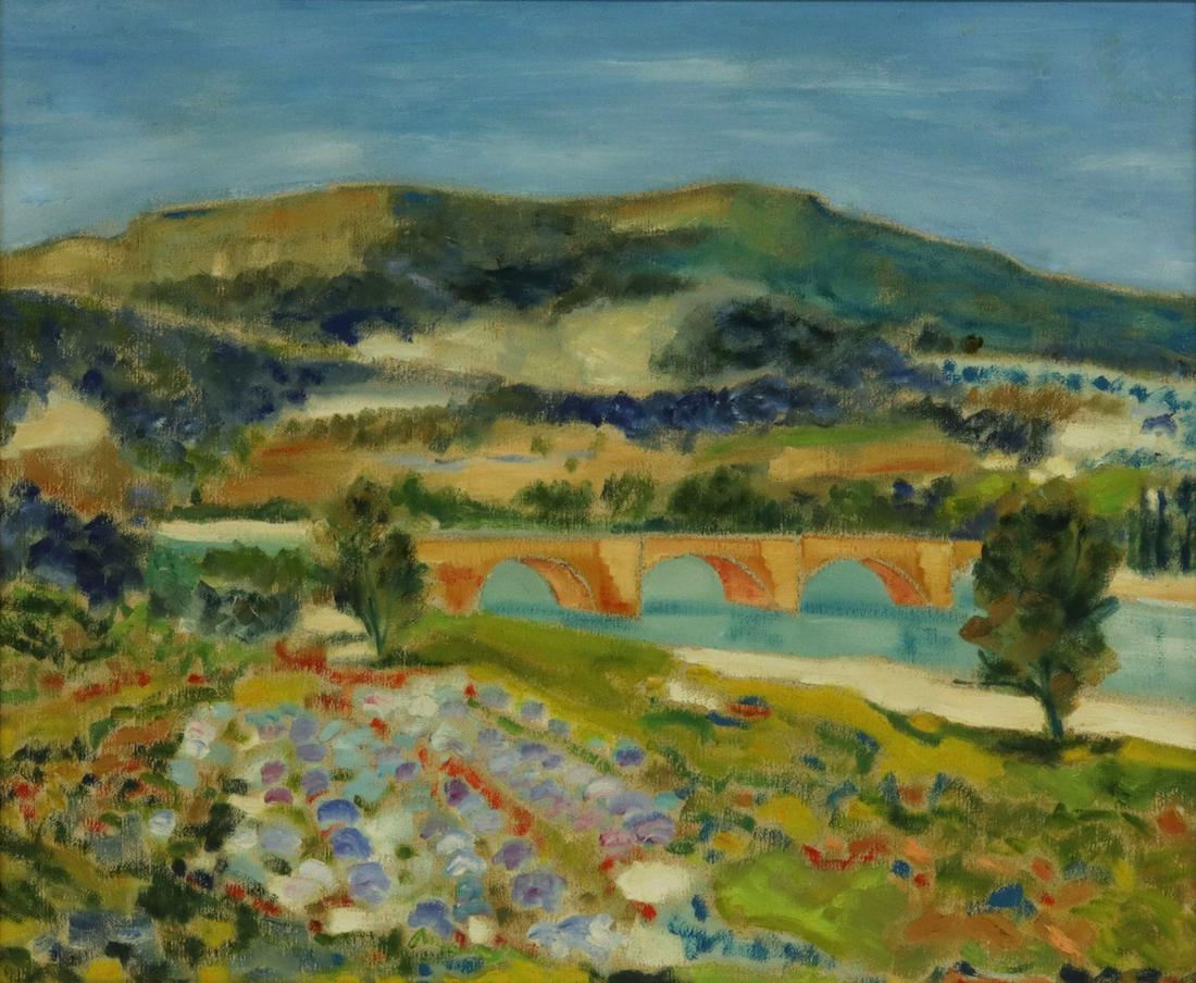 LUCIEN DURAND (20TH C.) LANDSCAPE WITH AQUEDUCT (1 of 3)