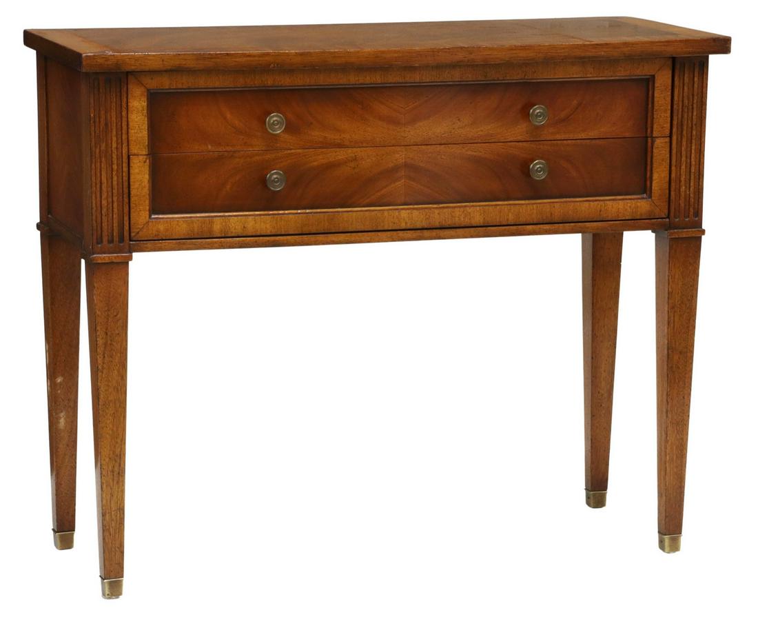 AMERICAN BANDED MAHOGANY CONSOLE OR SOFA TABLE (1 of 6)