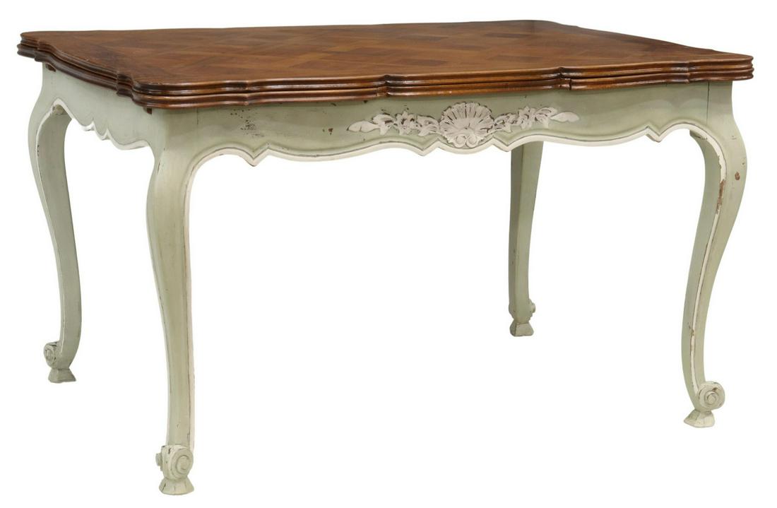 FRENCH PROVINCIAL LOUIS XV STYLE DRAW-LEAF TABLE (1 of 5)
