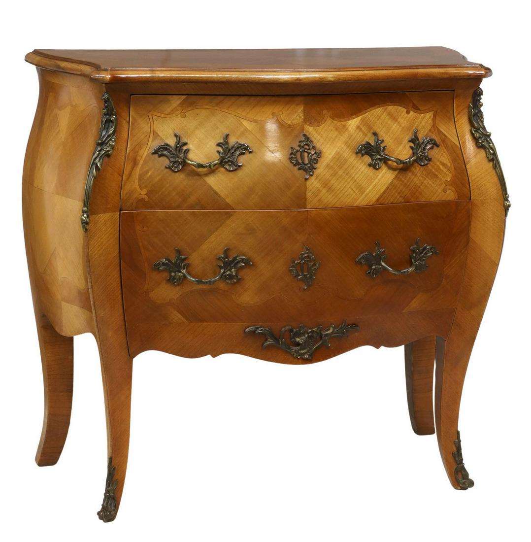 FRENCH LOUIS XV STYLE TWO-DRAWER BOMBE COMMODE (1 of 5)