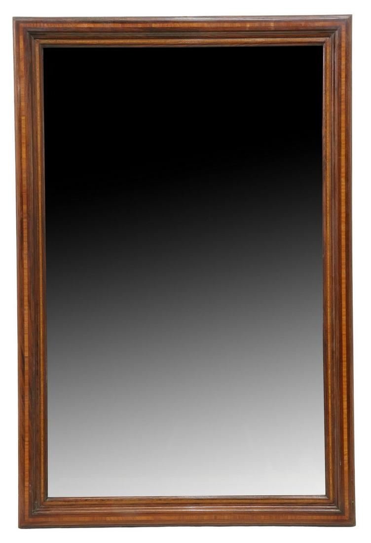BANDED ROSEWOOD FRAMED BEVELED WALL MIRROR (1 of 3)