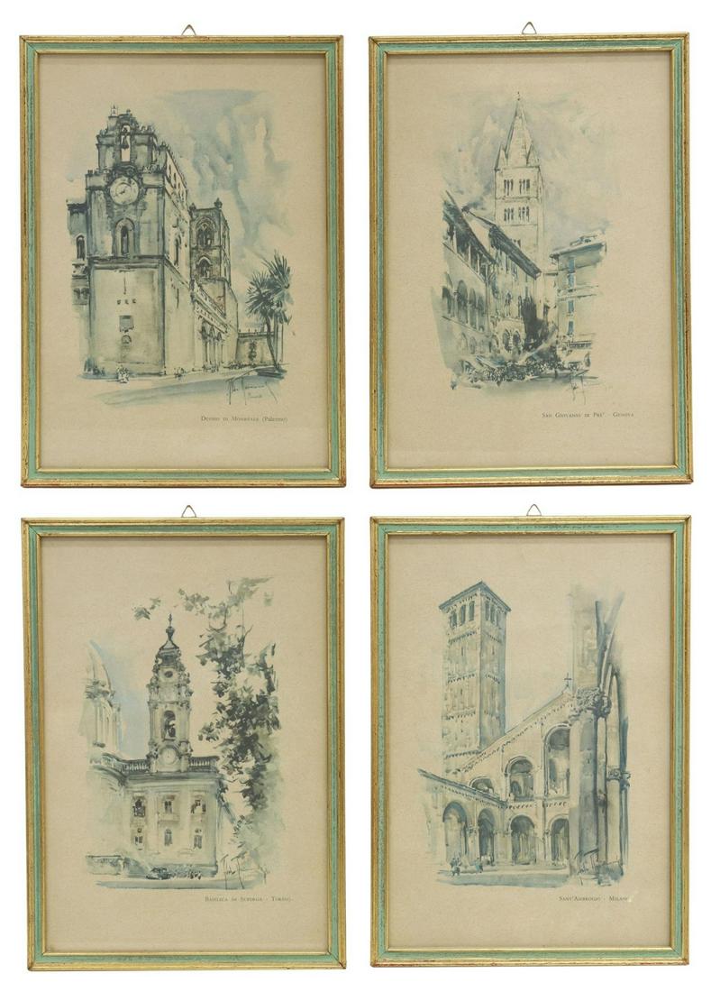 (4) FRAMED ITALIAN ARCHITECTURAL PRINTS (1 of 4)