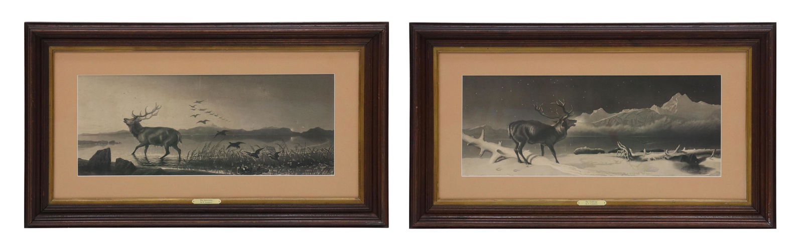 (2) AFTER EDWIN LANDSEER (D.1873) STAG ENGRAVINGS (1 of 6)