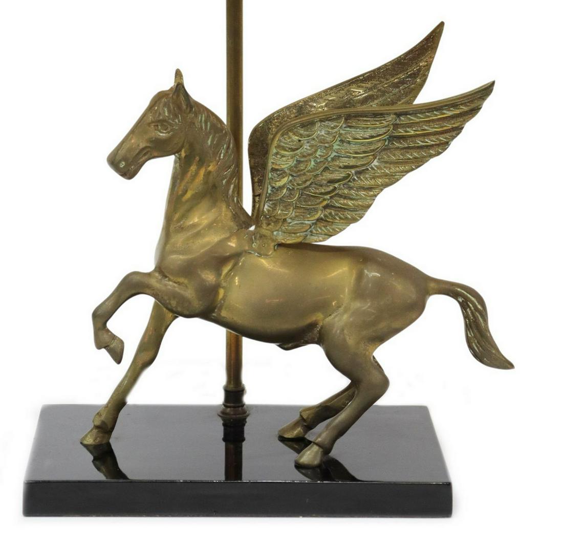 BRASS PEGASUS SINGLE-LIGHT TABLE LAMP (1 of 3)