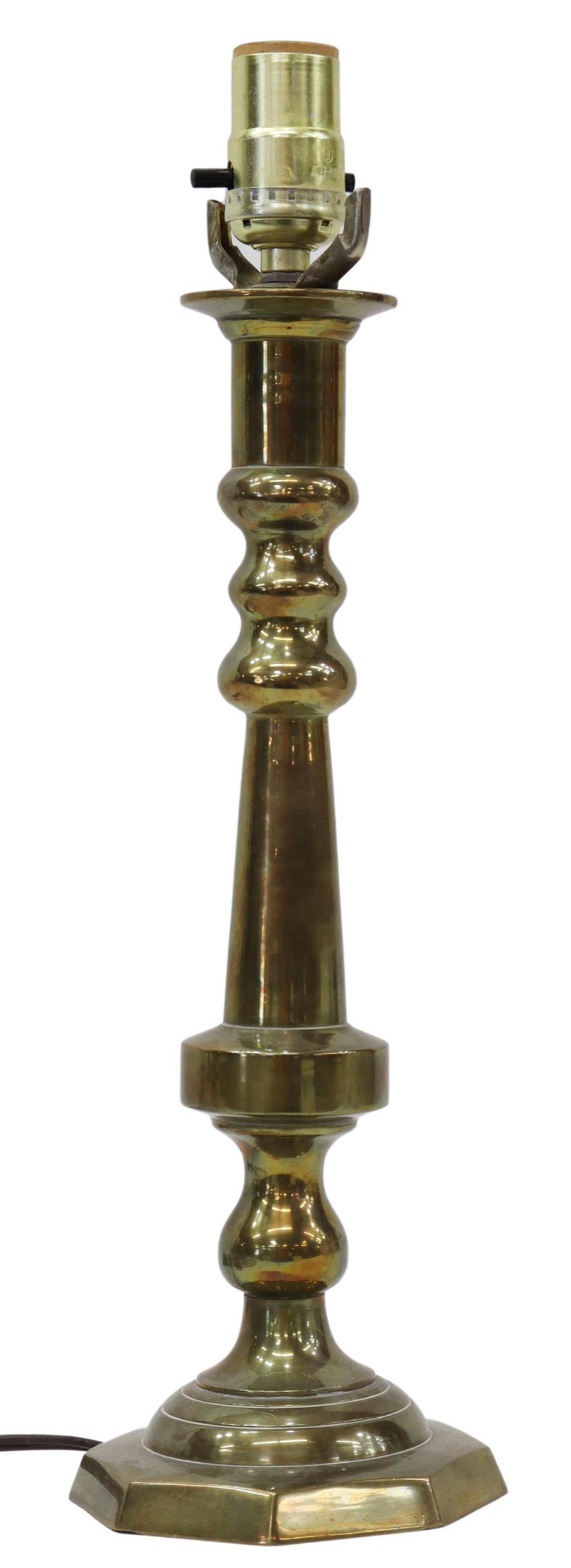 BRASS CANDLESTICK ONE-LIGHT TABLE LAMP (1 of 2)