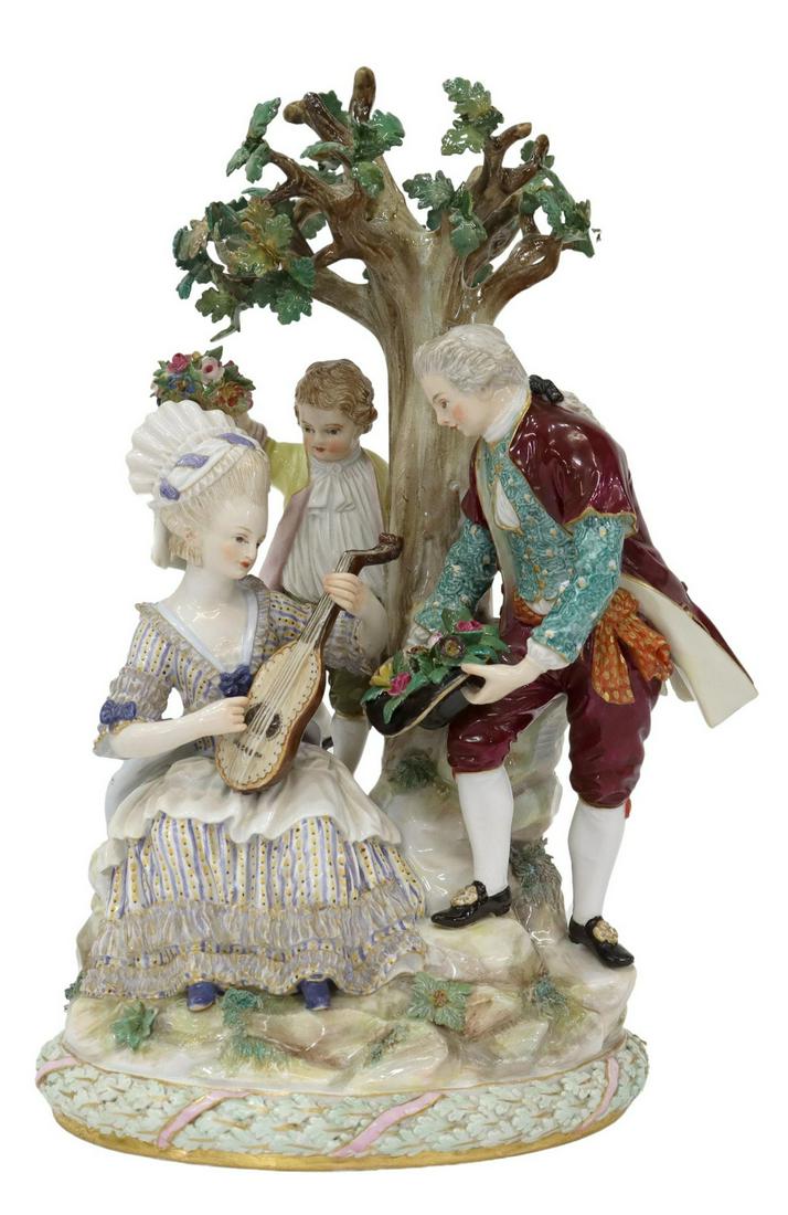 MEISSEN PORCELAIN FIGURE GROUP, MODEL D 95 (1 of 6)