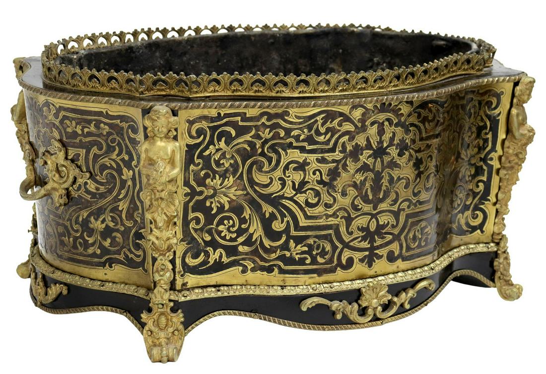 FRENCH NAPOLEON III PERIOD BOULLE WORK JARDINIERE (1 of 5)