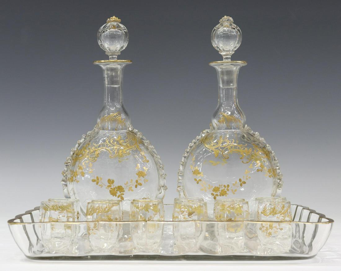 (15) FRENCH PARCEL GILT CRYSTAL LIQUEUR SERVICE (1 of 4)