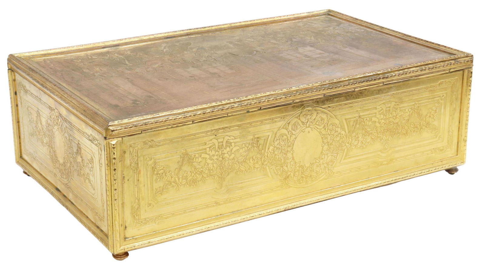 FRENCH BOTTINI ET LEMOSOF BRONZE DORE JEWEL CASKET (1 of 4)