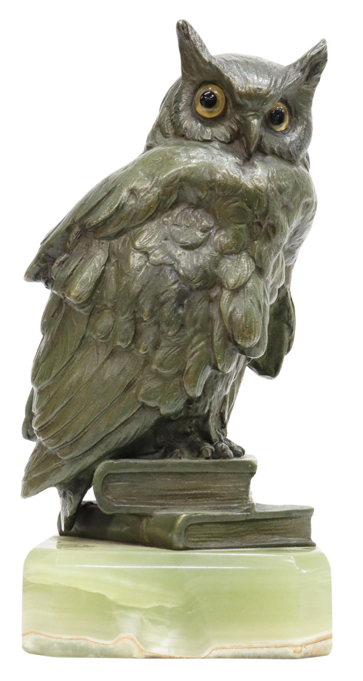 COLD-PAINTED VIENNA BRONZE FIGURE OF AN OWL (1 of 3)