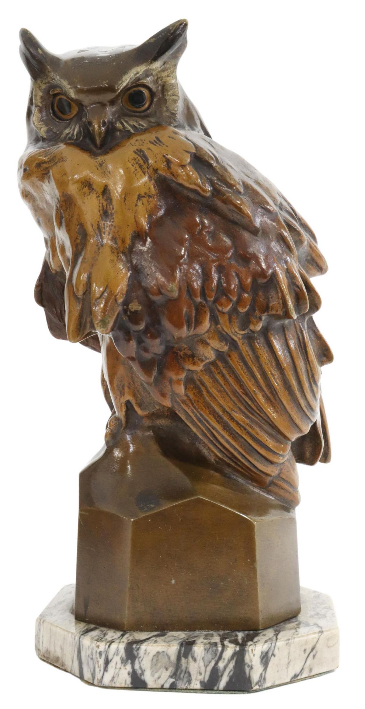 COLD-PAINTED VIENNA BRONZE FIGURE OF AN OWL (1 of 3)