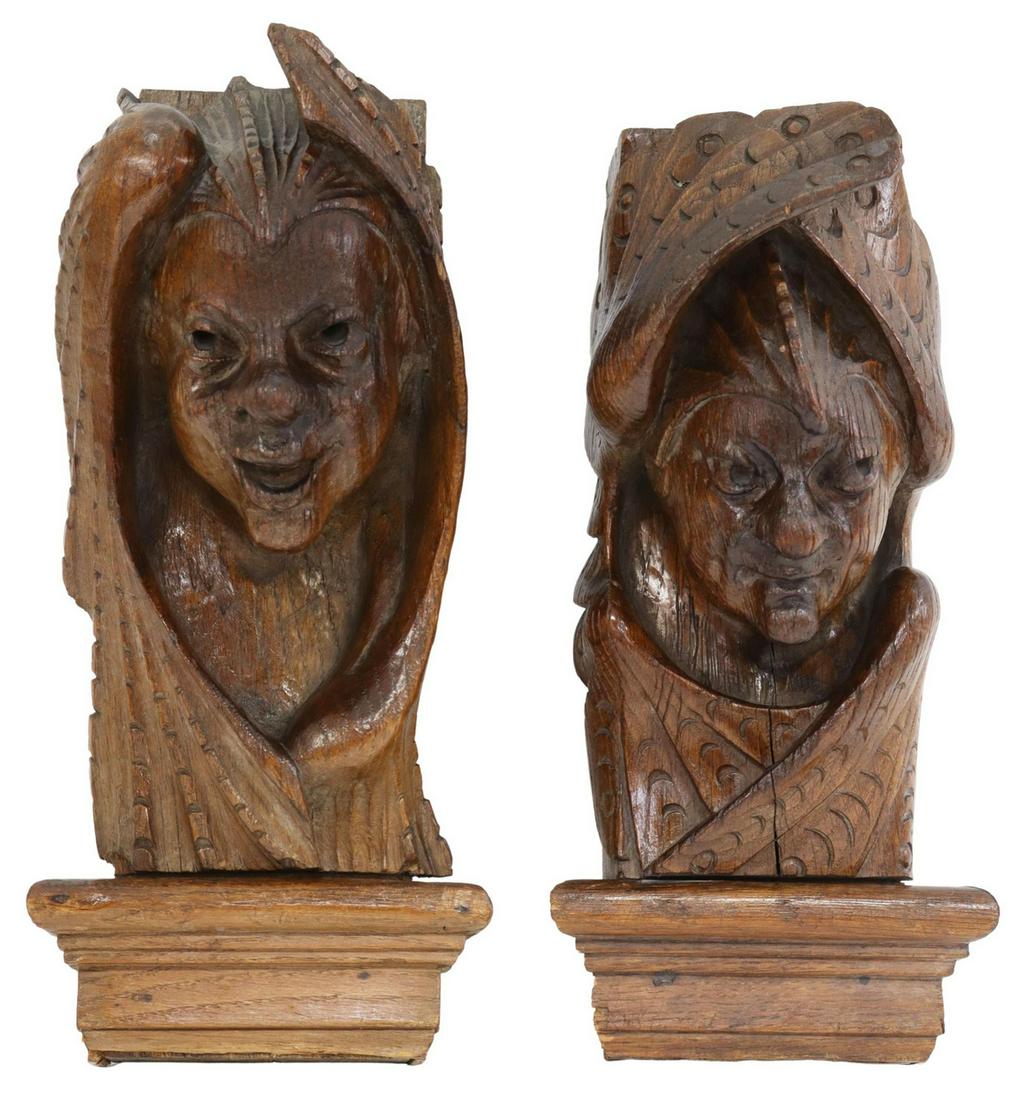 (2) GOTHIC REVIVAL ARCHITECTURAL FIGURAL ELEMENTS (1 of 2)