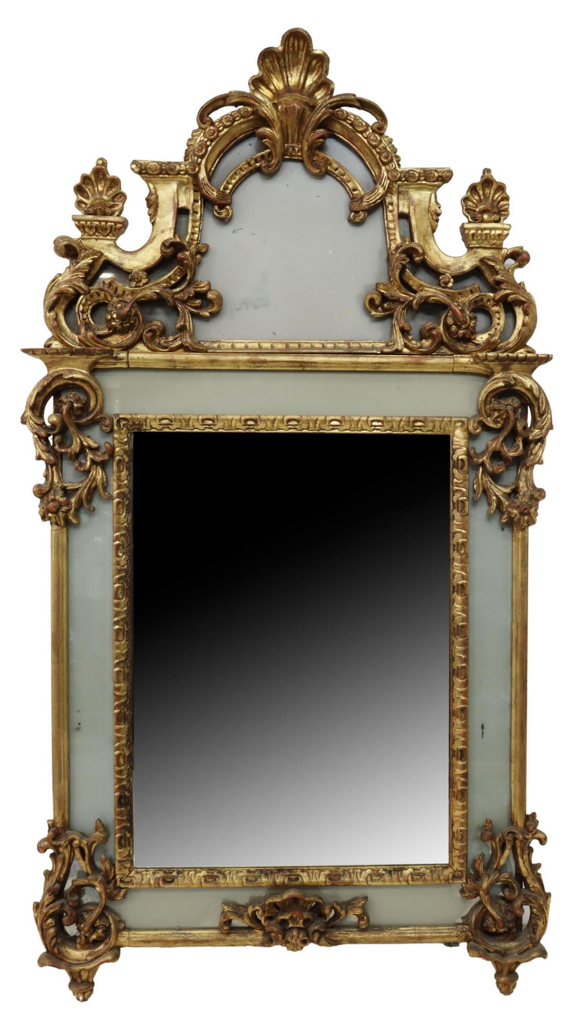 FRENCH REGENCE STYLE GILTWOOD MIRROR 66.5" X 36.5" (1 of 3)