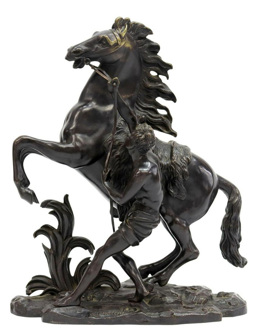 AFTER COUSTOU MARLY HORSE BRONZE SCULPTURE (1 of 6)