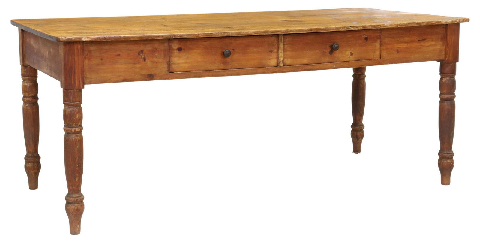 RUSTIC TUSCAN PINE FARMHOUSE TABLE, 77"L (1 of 5)