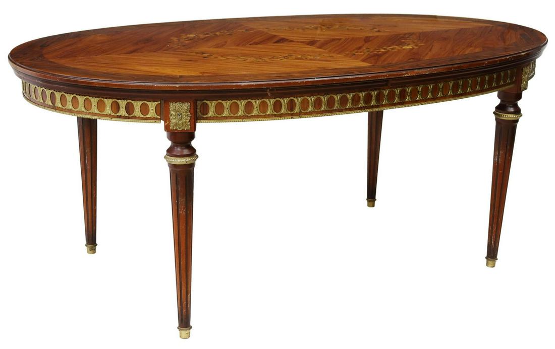 FRENCH LOUIS XVI STYLE MAHOGANY DRAW-LEAF TABLE (1 of 6)