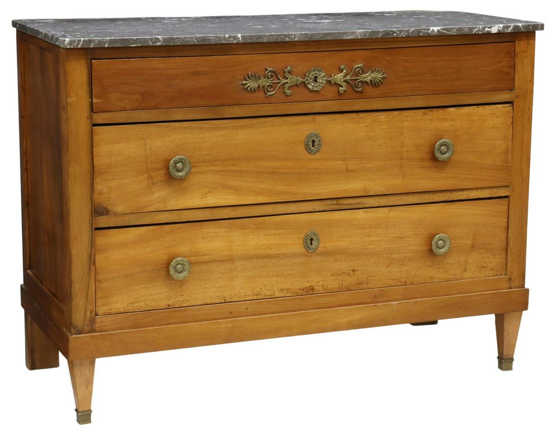 FRENCH LOUIS XVI STYLE MARBLE-TOP COMMODE (1 of 5)