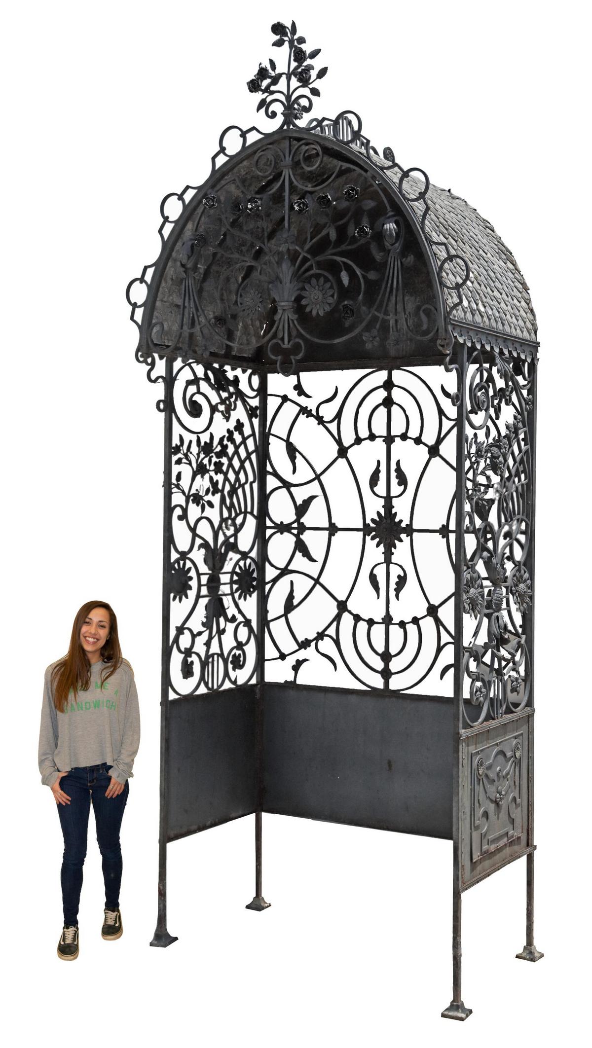 ARCHITECTURAL FRENCH WROUGHT IRON GAZEBO, 150"H (1 of 5)
