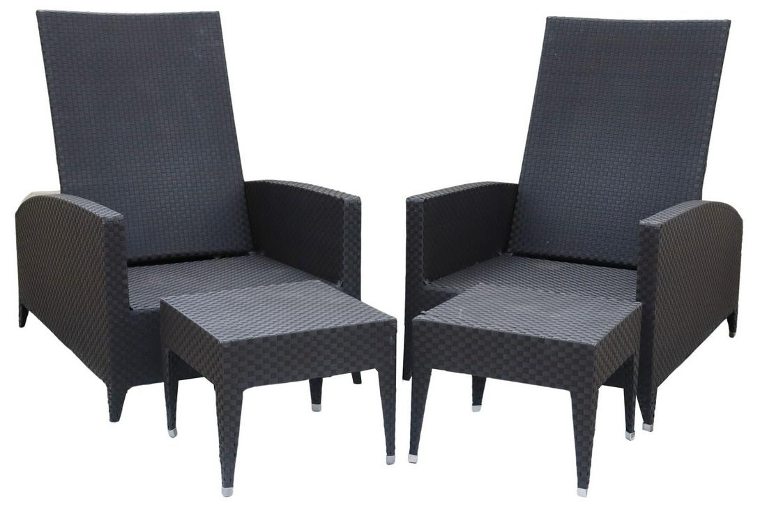 (4) HENRY HALL DESIGNS RECLINING CHAIRS & TABLES (1 of 4)