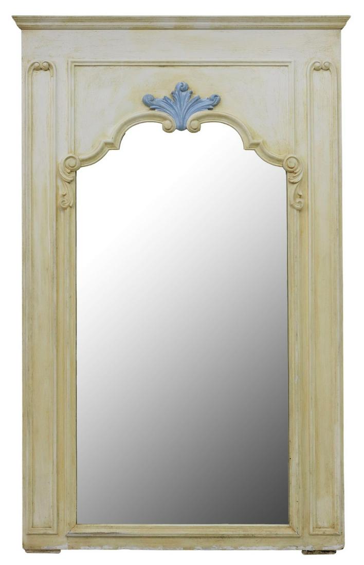 FRENCH PAINTED TRUMEAU MIRROR, 60" X 37.5" (1 of 3)