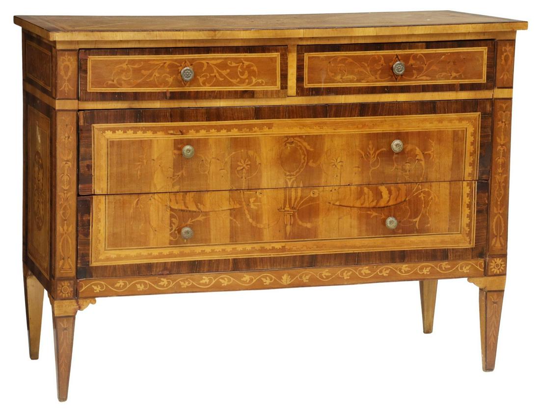 ITALIAN MAGGIONLINI STYLE MARQUETRY COMMODE (1 of 5)