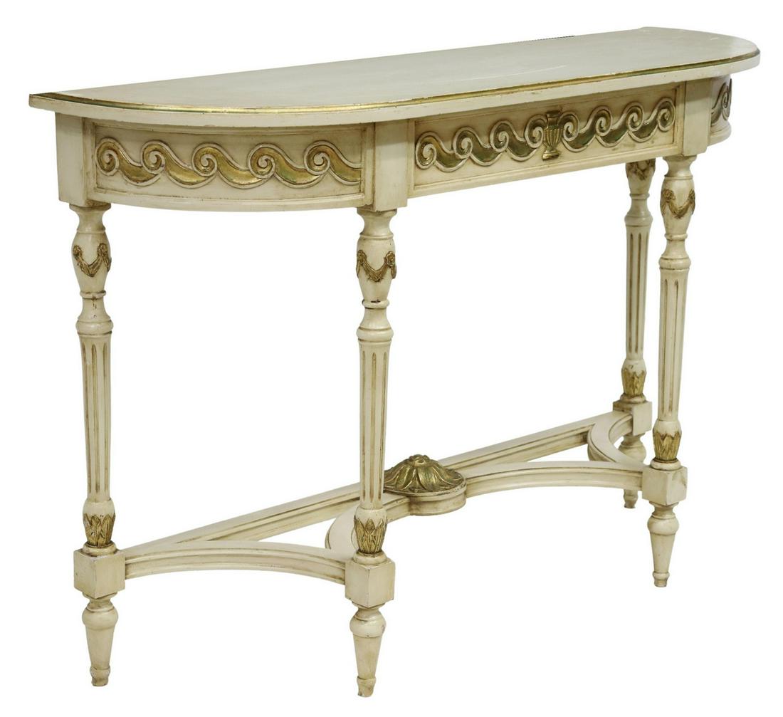 FRENCH LOUIS XVI STYLE PARCEL GILT CONSOLE TABLE (1 of 4)