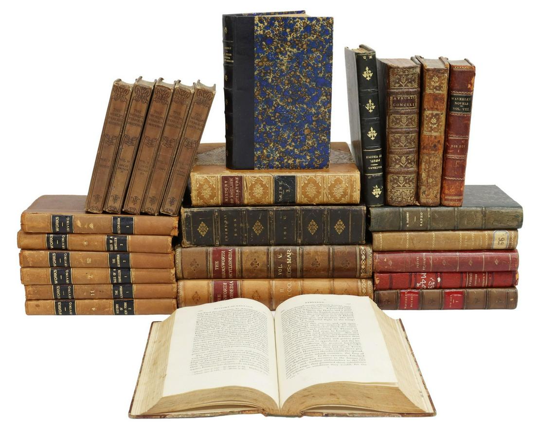 (26) LEATHER-BOUND LIBRARY SHELF BOOKS (1 of 6)