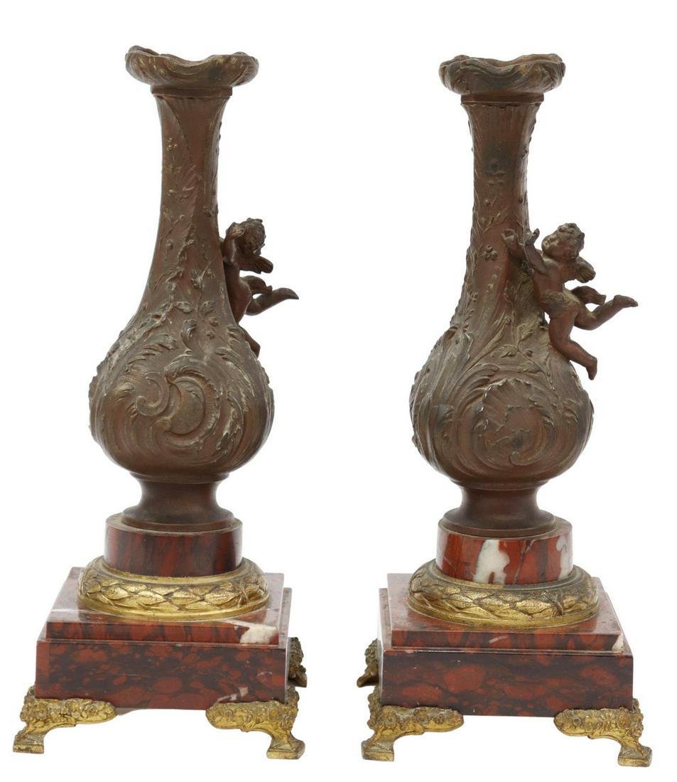 (2) PATINATED METAL & ROUGE GRIOTTE GARNITURES (1 of 5)