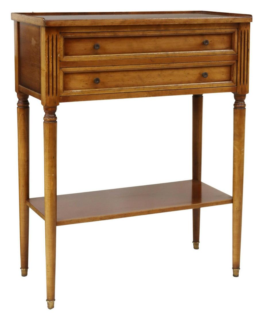 FRENCH LOUIS XVI STYLE WALNUT BEDSIDE CABINET (1 of 5)