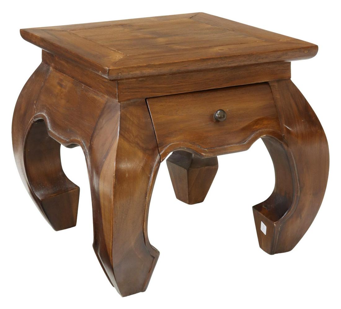CHINESE MING STYLE HARDWOOD LOW SQUARE TABLE (1 of 5)
