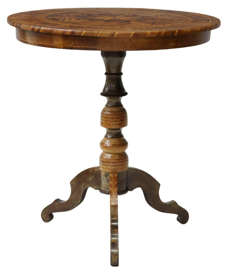 ITALIAN CIRCULAR PARQUETRY-TOP OCCASIONAL TABLE (1 of 3)