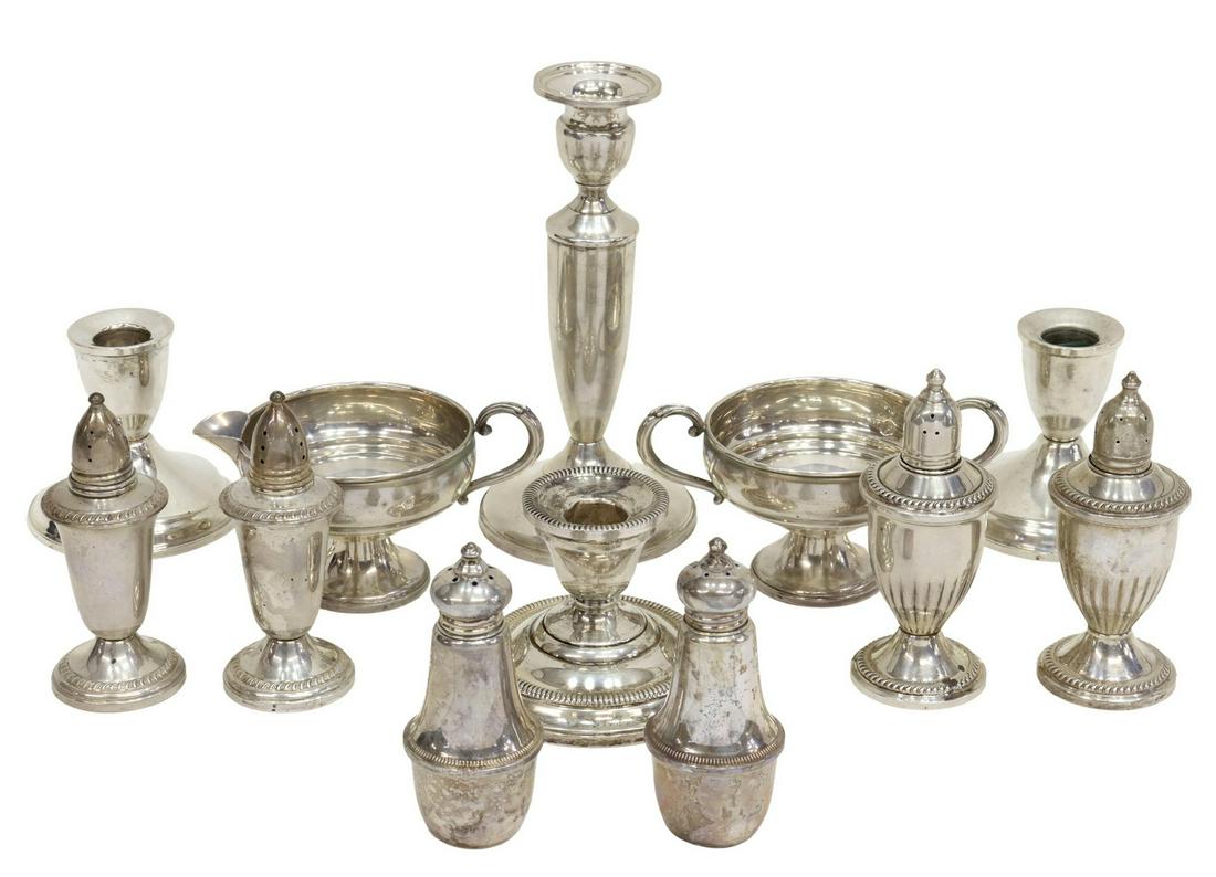 (12) AMERICAN WEIGHTED STERLING SILVER TABLE ITEMS (1 of 6)