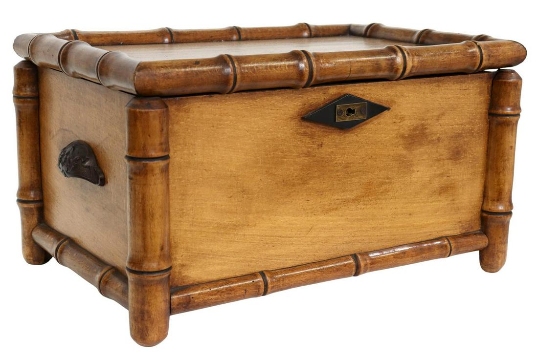FRENCH FAUX BAMBOO MAPLE TABLE BOX (1 of 3)