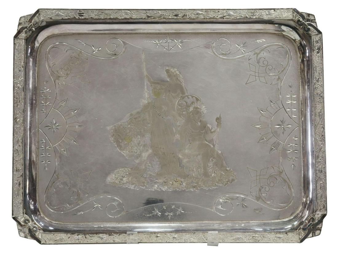 AMERICAN WILCOX NATIVE AMERICAN SILVERPLATE TRAY (1 of 4)