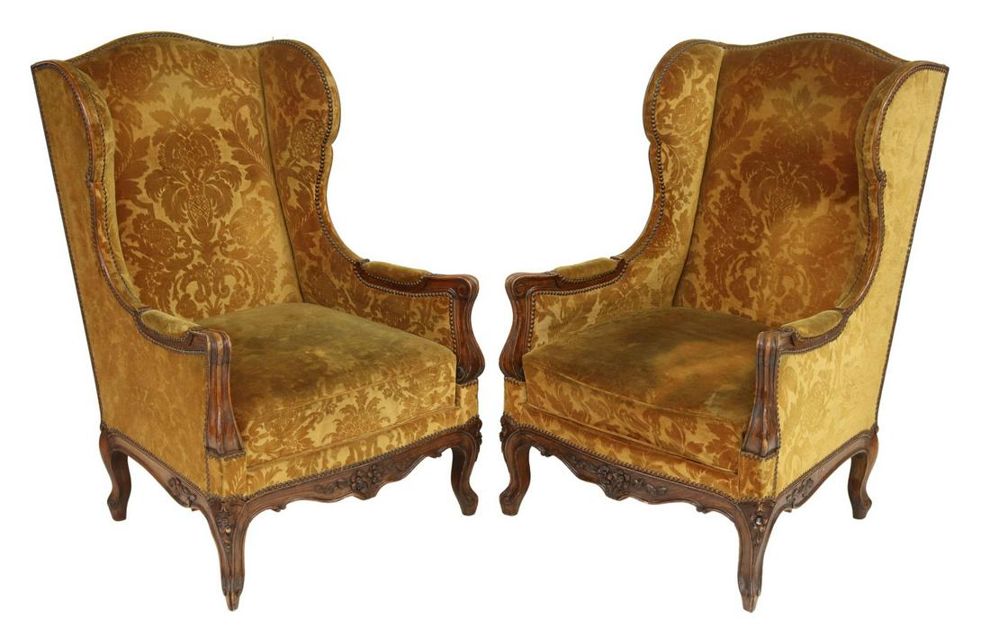(2) FRENCH LOUIS XV STYLE WINGBACK BERGERES (1 of 3)